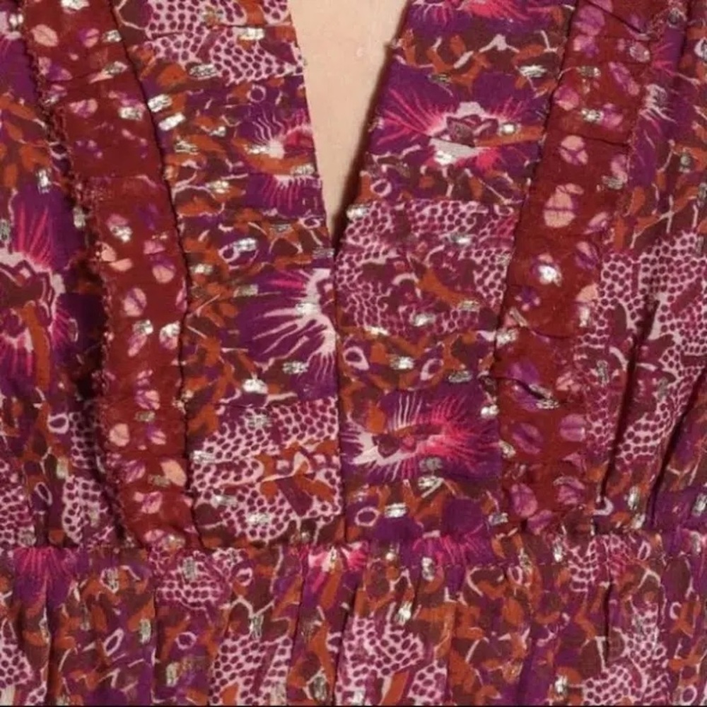 Ulla Johnson Brisa Mini Dress in Claret Patchwork Size 6 - Picture 6 of 15